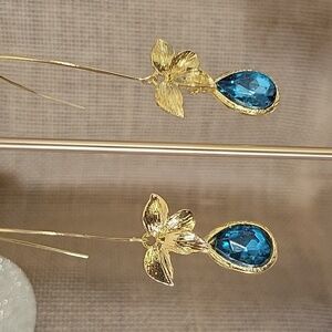 🔥LAST PAIR🔥 LILY TOPAZ LONG DROP EARRINGS